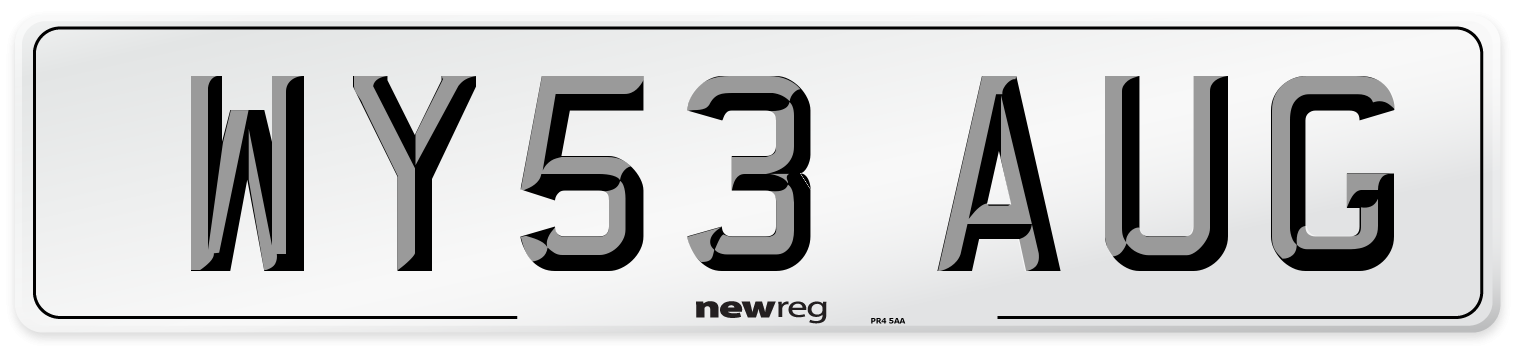 WY53 AUG Number Plate from New Reg